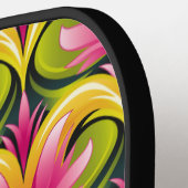 Colorful Retro Pattern Monogram Name Pickleball Paddle (Links Detail)