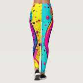 Colorful Retro Peace Sign Leggings (Achterkant)