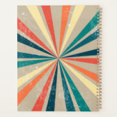 Colorful Retro Rainbow Sunburst Appointbook Planner (Achterkant)