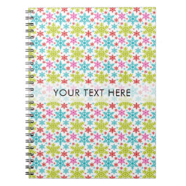 Colorful Retro Snowflakes Christmas Custom Notitieboek