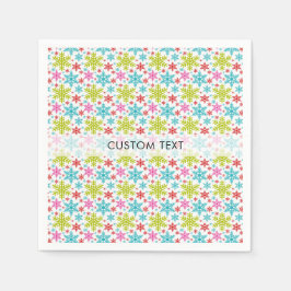 Colorful Retro Snowflakes Christmas Custom Paper Servet