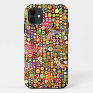Colorful Retro Spots + jouw idee iPhone 11 Hoesje