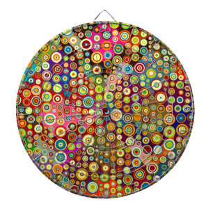 Colorful Retro Spots + jouw idee Dartbord