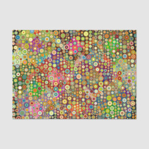 Colorful Retro Spots + jouw idee Tissuepapier