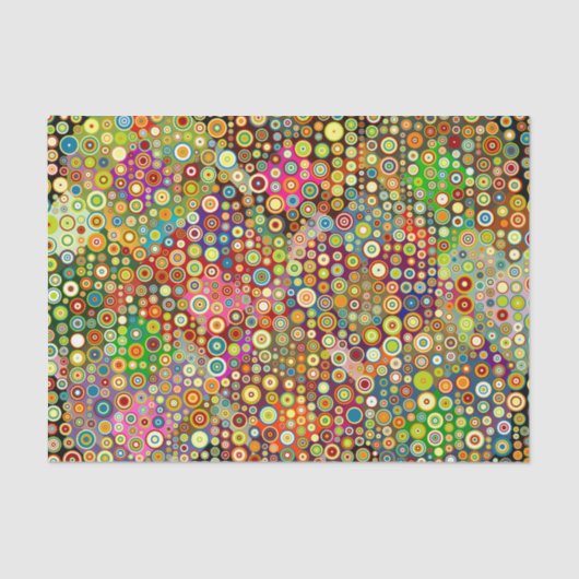 Colorful Retro Spots + jouw idee Tissuepapier (Voorkant)