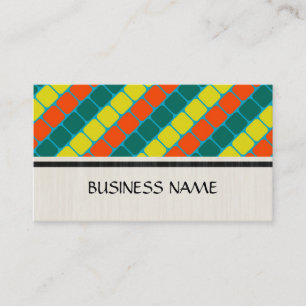 Colorful Retro Squares Modern Geometric Pattern 2 Visitekaartje