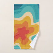 Colorful retro style swirl design bad handdoek (Handdoek)