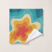 Colorful retro style swirl design bad handdoek (Wasdoekje)