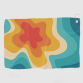 Colorful retro style swirl design golfhanddoek (Horizontaal)