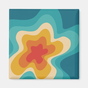 Colorful retro style swirl design magneet