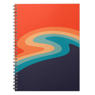 Colorful retro style swirl design notitieboek