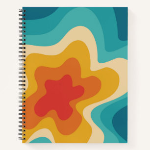 Colorful retro style swirl design notitieboek