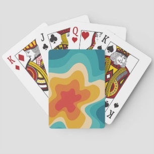 Colorful retro style swirl design pokerkaarten
