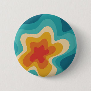 Colorful retro style swirl design ronde button 5,7 cm