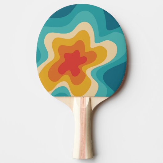 Colorful retro style swirl design tafeltennisbatje (Voorkant)
