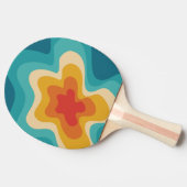 Colorful retro style swirl design tafeltennisbatje (Zijkant)