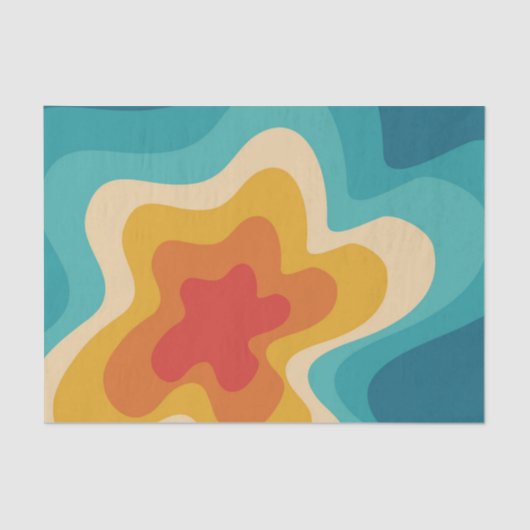 Colorful retro style swirl design tissuepapier (Voorkant)