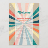 Colorful Retro Sunburst Weddenrenroute Programma (Voorkant)
