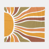 Colorful Retro  Sunrise Fleece Deken (Voorkant (Horizontaal))