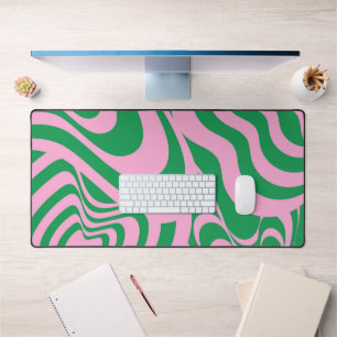 Colorful Retro Swirl Groovy Y2K Patroon Bureaumat