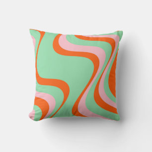 Colorful Retro Swirl Groovy Y2K Patroon Kussen