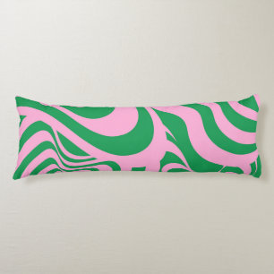Colorful Retro Swirl Groovy Y2K Patroon Lichaamskussen