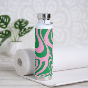 Colorful Retro Swirl Groovy Y2K Patroon Waterfles