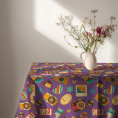 Colorful Retro Tablecloth Groovy Pastel Accent Tafelkleed