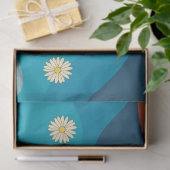 Colorful Retro Waves & Daisies Pattern Tissuepapier (Geschenk)