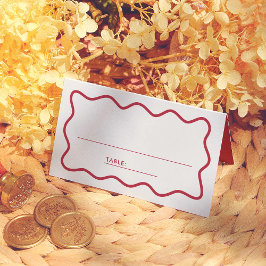 Colorful Retro Wavy Wedding Guest Table Number