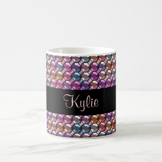 Colorful Rhinestone met aangepaste naam Koffiemok (Center)