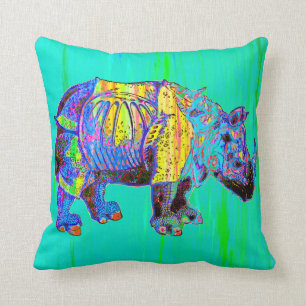 Colorful Rhino Pillow Kussen