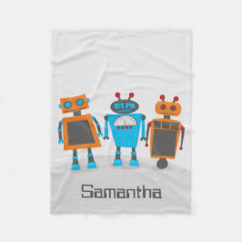 Colorful Robot Trio Fleece Deken