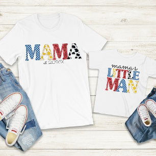 Colorful Rodeo Mama's kleine Man Mam Son Matching Kinder Shirts