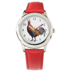 Colorful Rooster Horloge