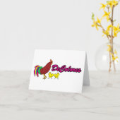 Colorful Rooster Kaart (Gele Bloem)
