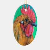 Colorful Rooster Keramisch Ornament (Rechts)