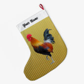 Colorful Rooster Kerstmis Stocking Grote Kerstsok (Achterkant (Hangend))