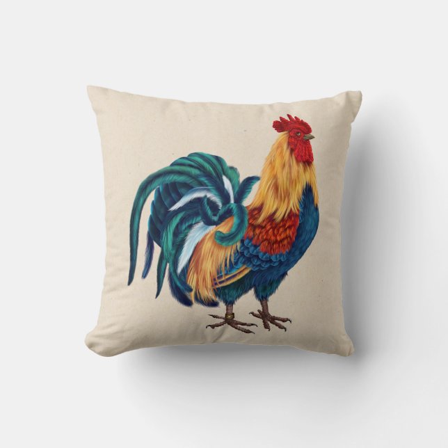 Colorful Rooster Pillow Kussen (Voorkant)