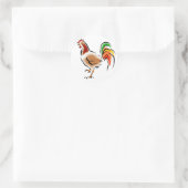 Colorful Rooster Ronde Sticker (Tas)