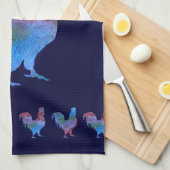 Colorful Roosters Theedoek (Quarter Fold)