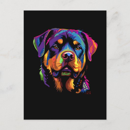 Colorful Rottweiler Briefkaart (Voorkant)