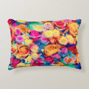 Colorful Rozen Accent Pillow Diamond Flowers Kussen