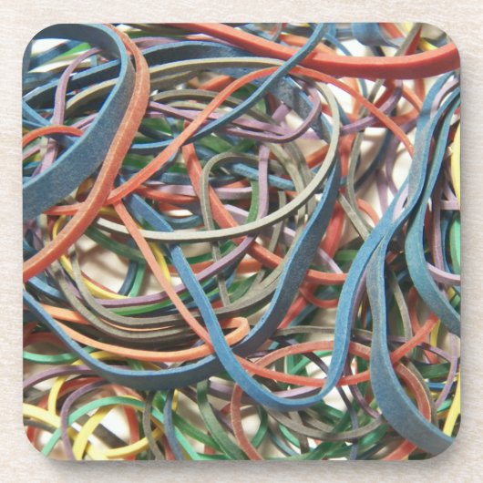 Colorful Rubberbands Cork Onderzetters (Voorkant)