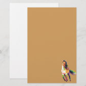 Colorful Running Horse Stallion Equestrian Briefpapier (Voorkant / Achterkant)