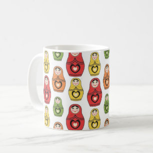 Colorful Russian Dolls Pattern Koffiemok