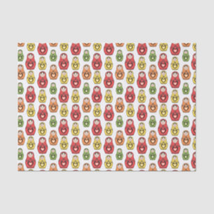Colorful Russian Dolls Pattern Tissuepapier