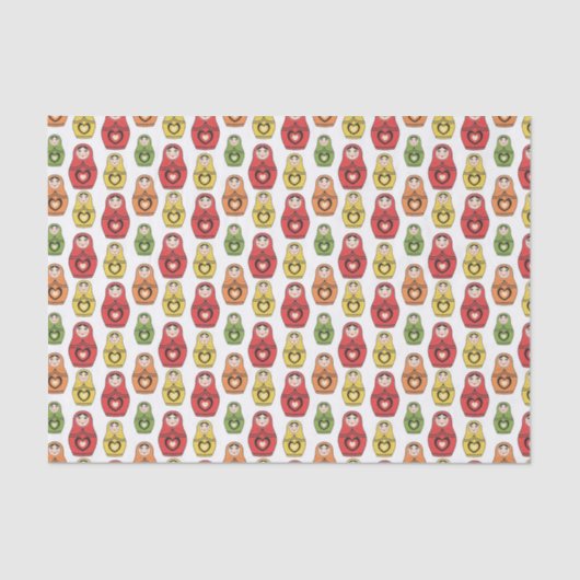 Colorful Russian Dolls Pattern Tissuepapier (Voorkant)