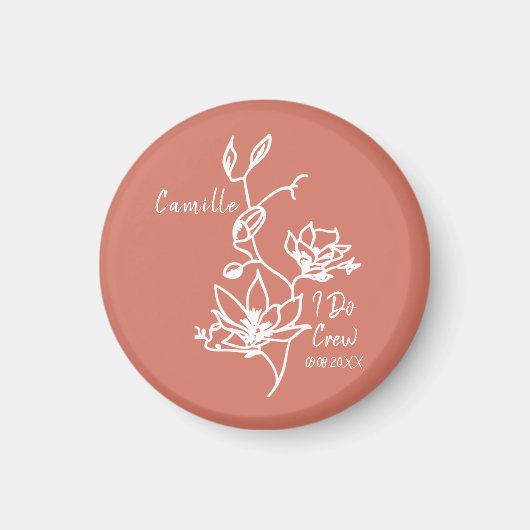 Colorful Rustic I Do Crew Bridesmaid Bridal Party Magneet (Voorkant)