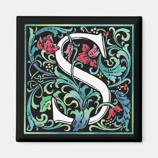 Colorful S Monogram Magnet Magneet (Voorkant)